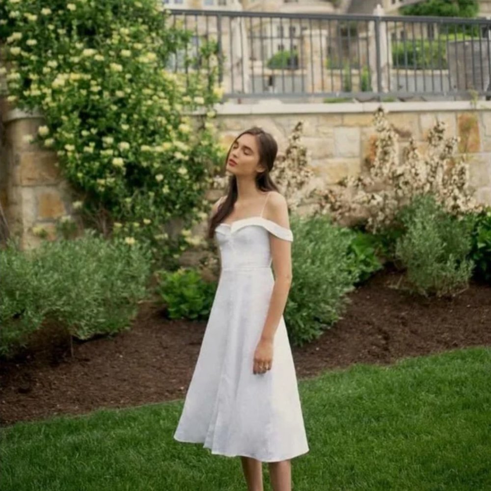 Reformation Allegro Midi Dress - White View 2